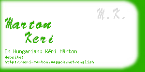 marton keri business card